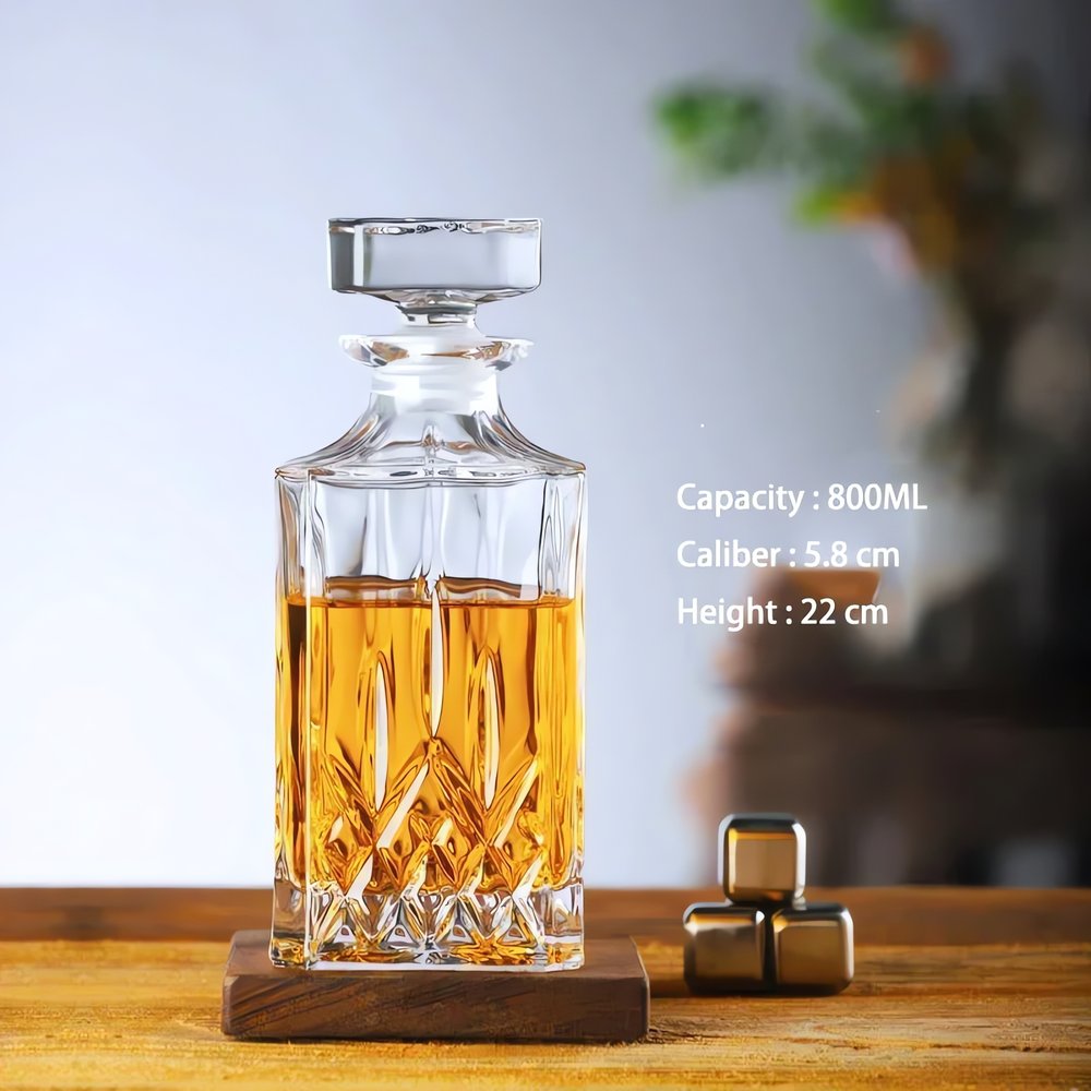Carafe Liqueur Vintage Bouchon Rectangulaire