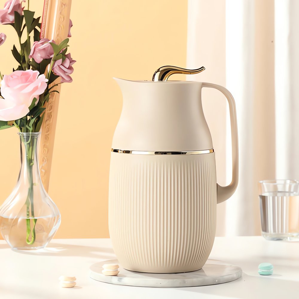 Carafe Thermos Vintage Beige Élégante