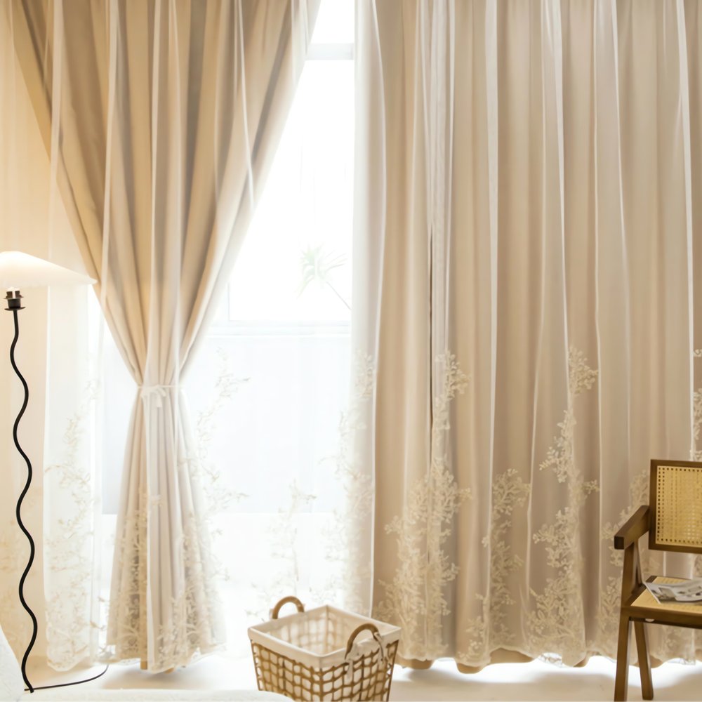Double Rideaux Vintage Chic Translucide