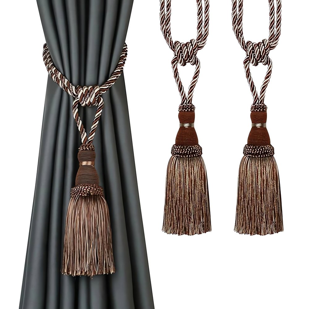 Embrasse De Rideaux Vintage Torsadée Ocre Tassel