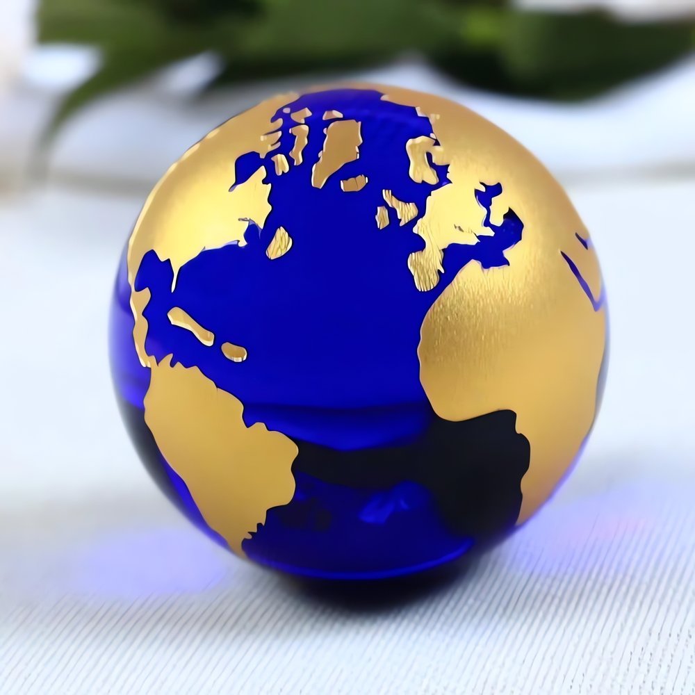 Globe Terrestre Vintage En Verre Cadeau
