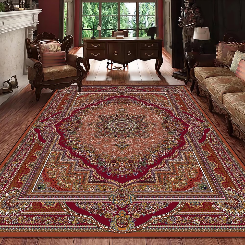 Grand Tapis Vintage Rouge Classique