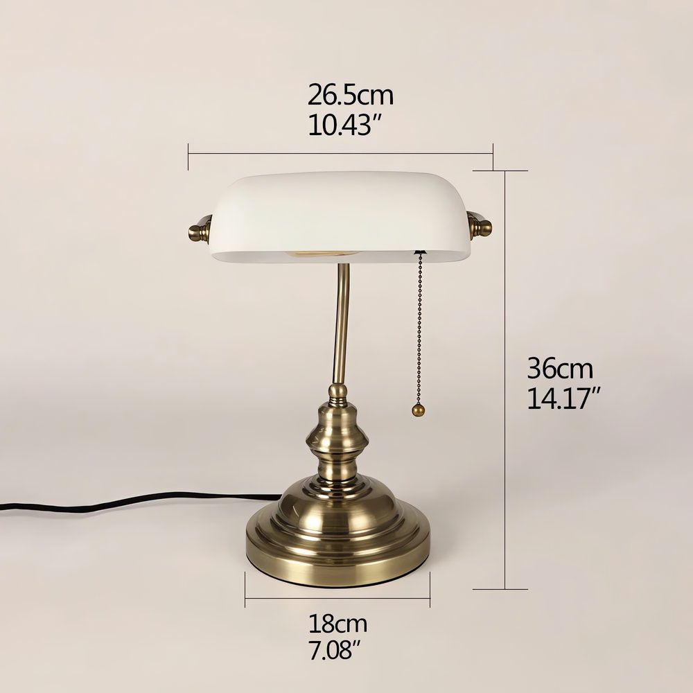 Lampe Vintage Blanche Laiton