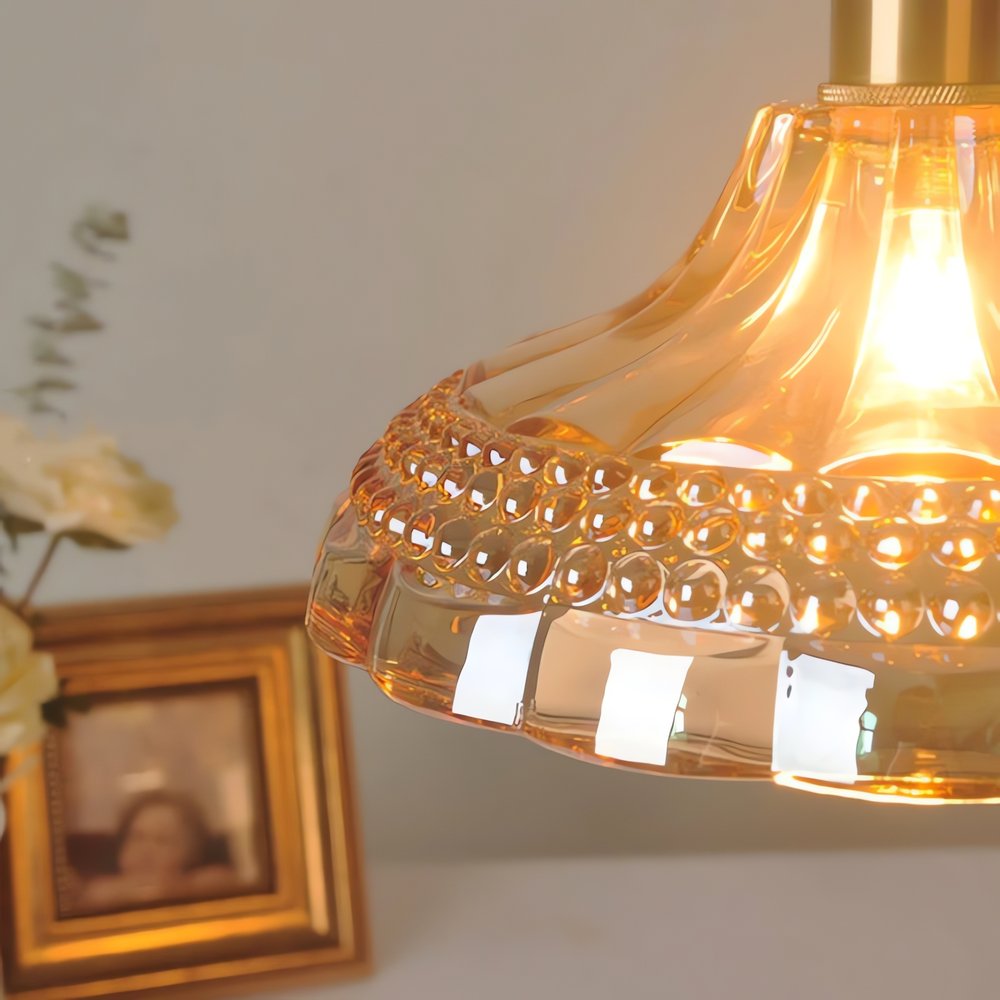 Lampe Vintage Coupelle Verre Orangé