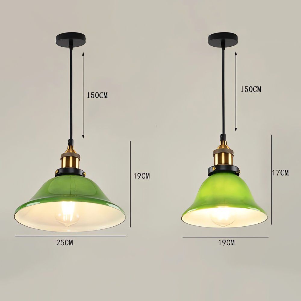 Lampe Vintage Émaillée Verte Industrielle