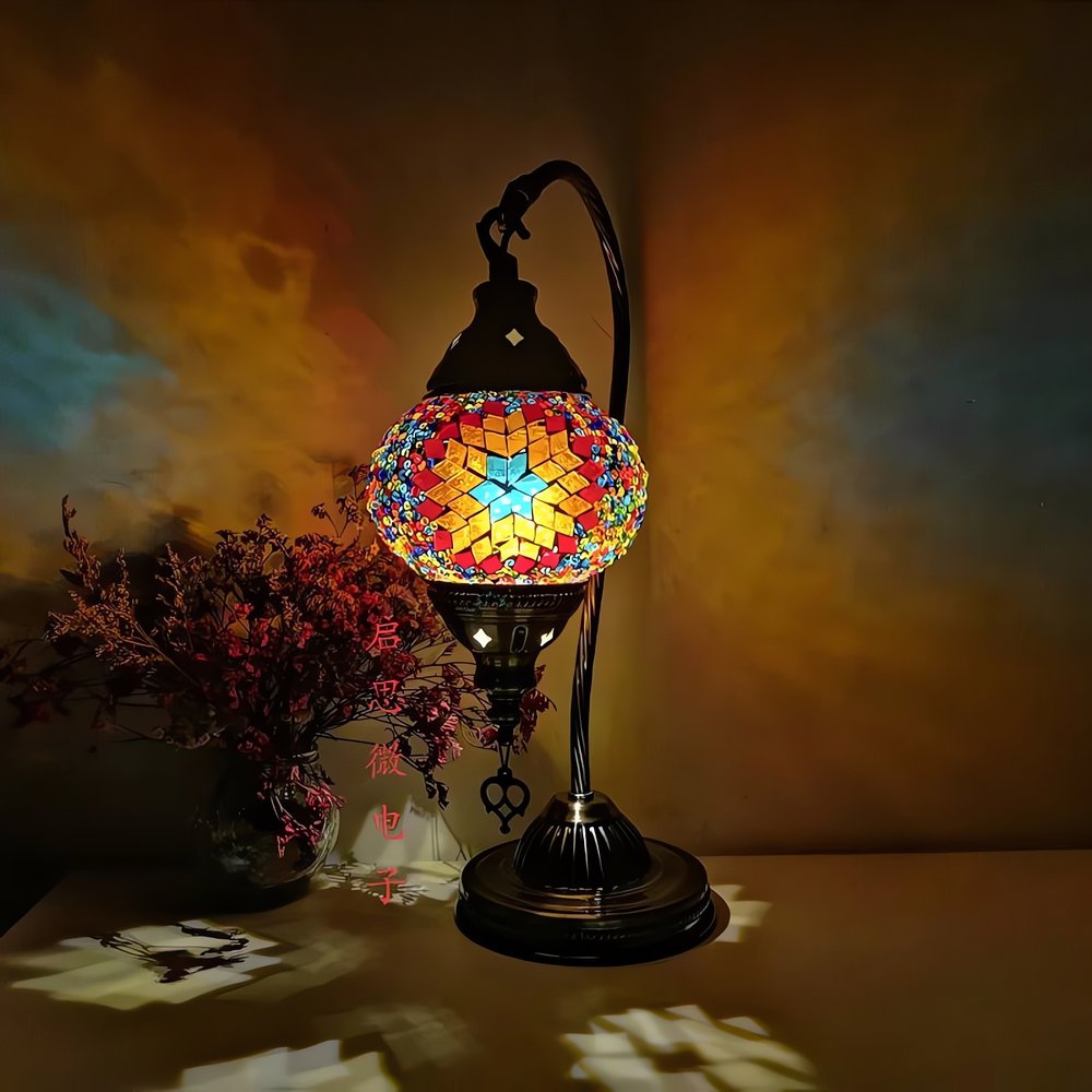 Lampe Vintage En Mosaïque Étoile Orange