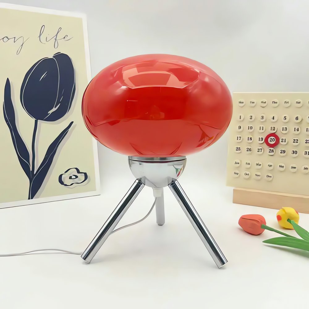 Lampe Vintage Rouge Tripode