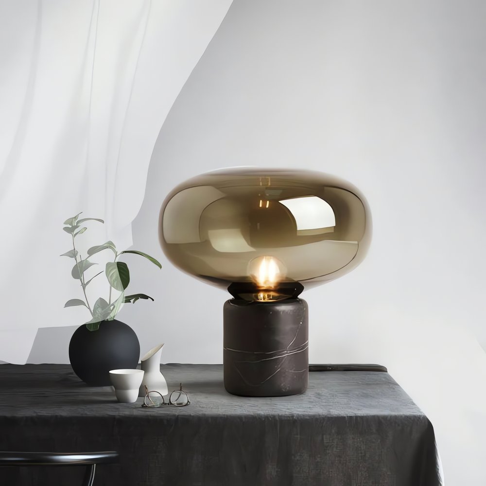 Lampe Vintage Verre Fumé