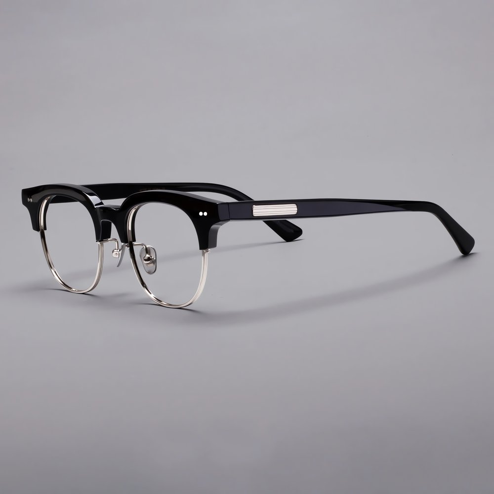 Lunettes Vintage De Luxe Noir Classique Minimaliste