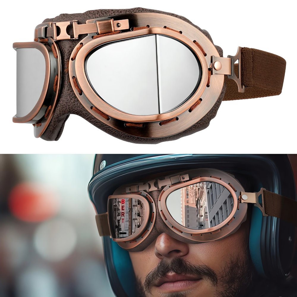 Lunettes Vintage Pour Casque De Moto Reflets Miroir