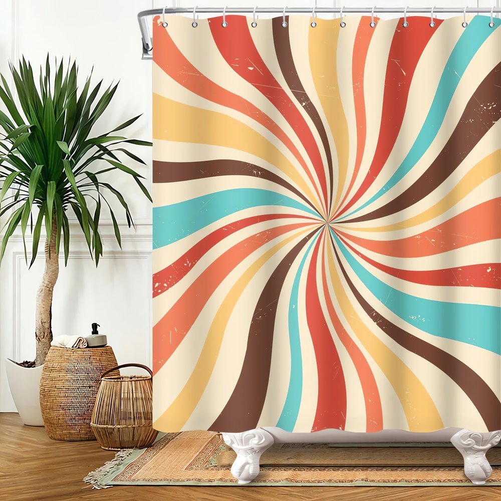 Rideaux Vintage En Plastique Psychede