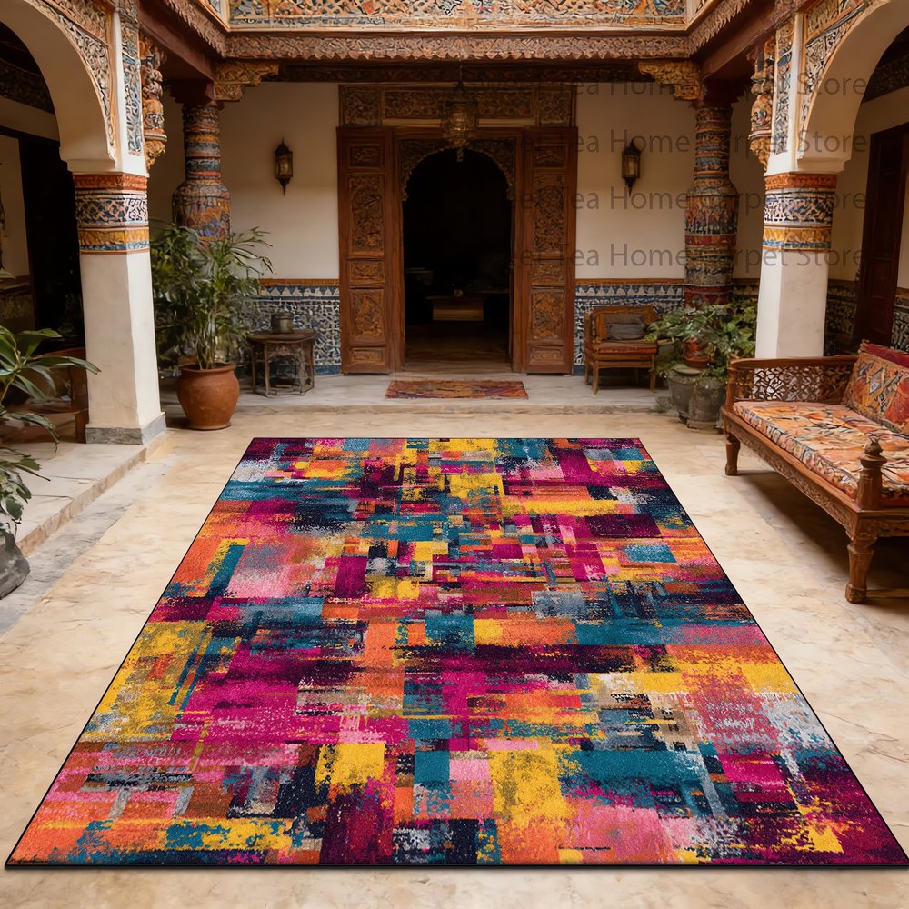 Tapis Vintage Rétro Multicolore Bohème