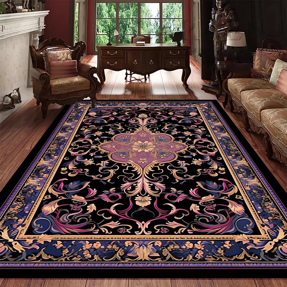 Tapis Vintage Violet Arabesques