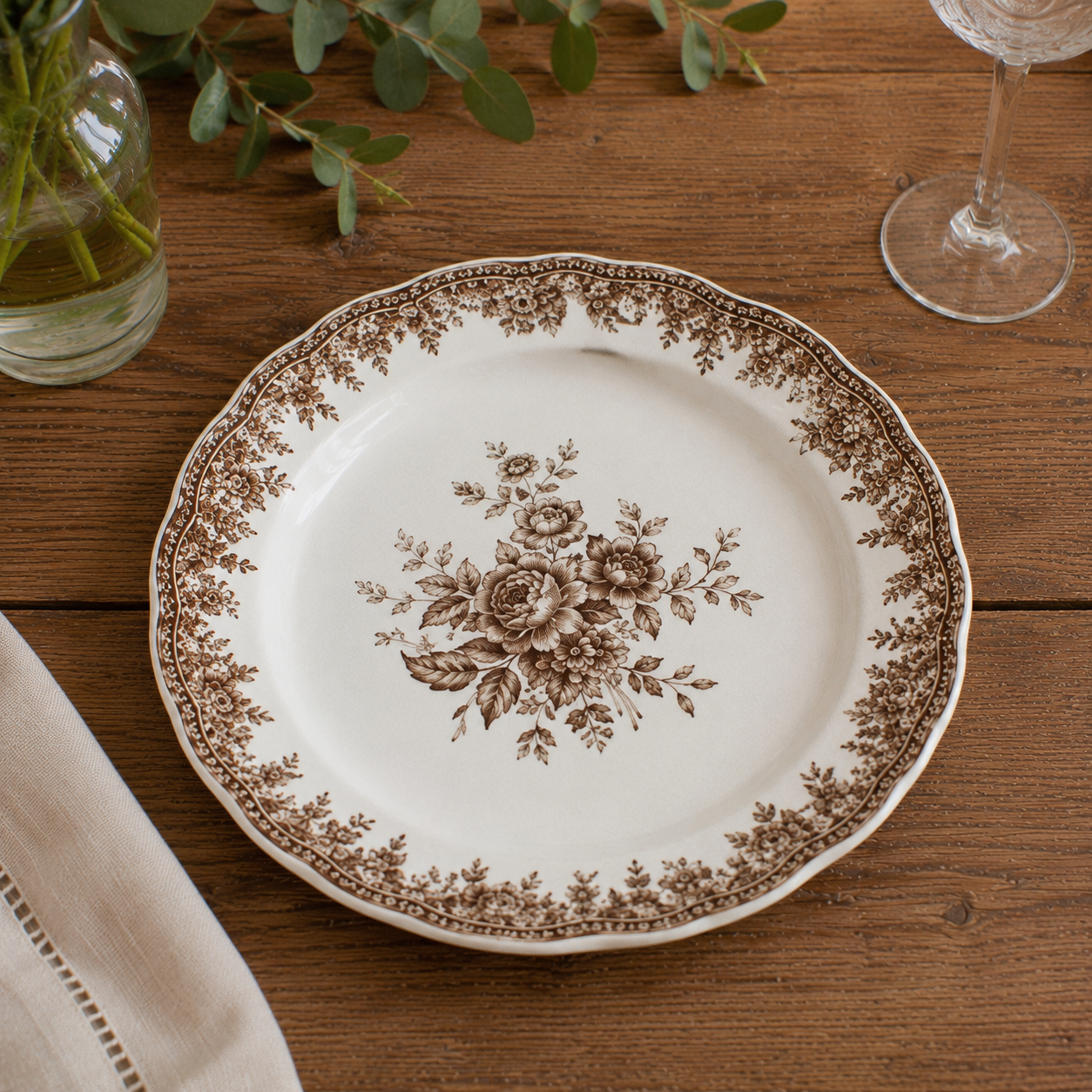 Assiette Vintage Brune
