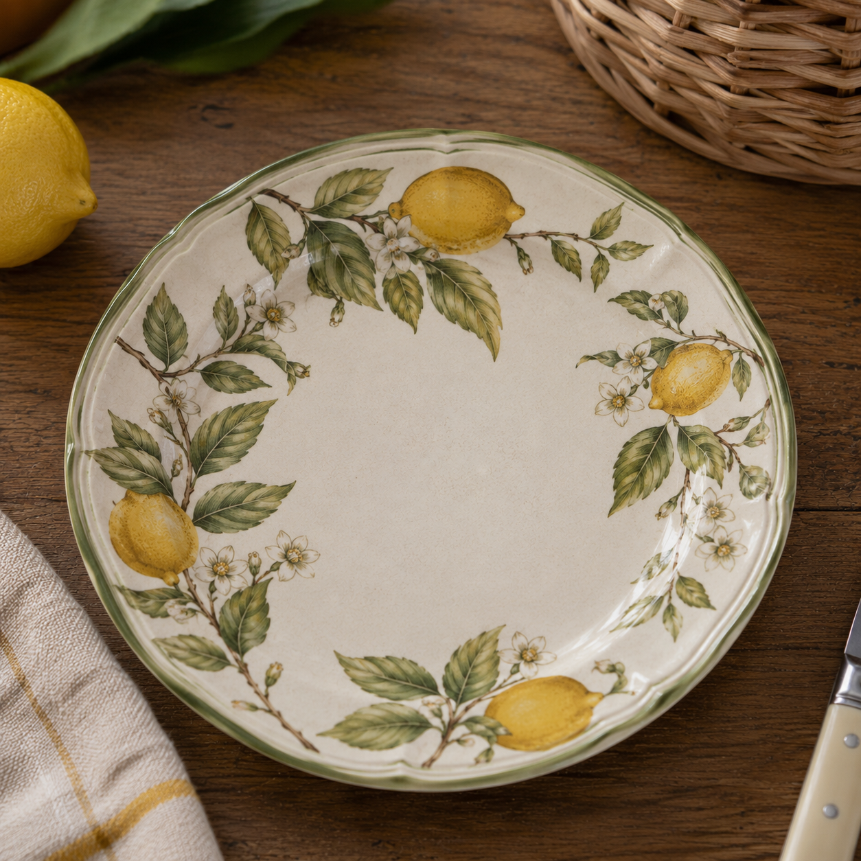 Assiette Vintage motif Citron