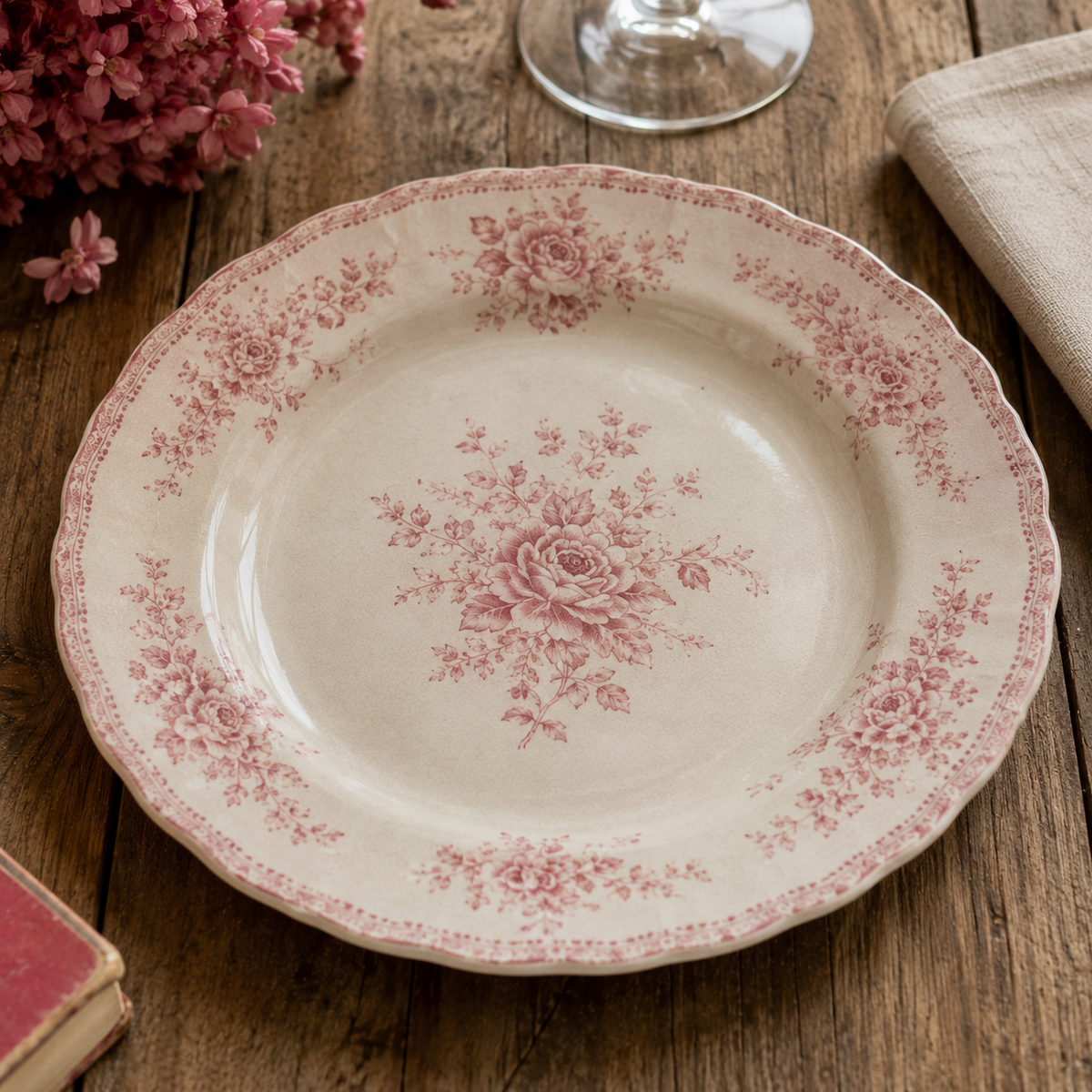 Assiette Vintage Rose