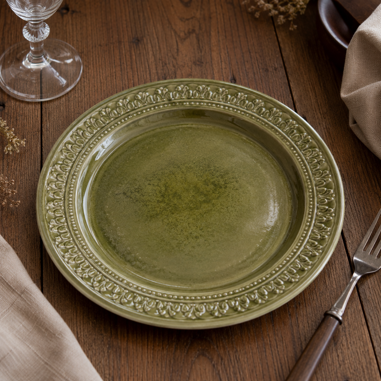 Assiette Vintage Verte