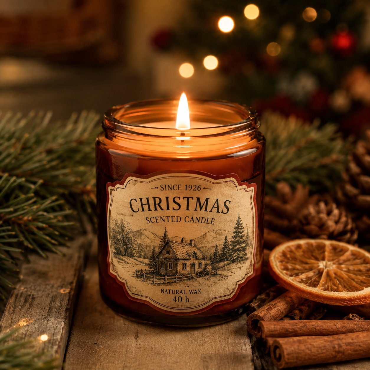 Bougie de Noël Vintage