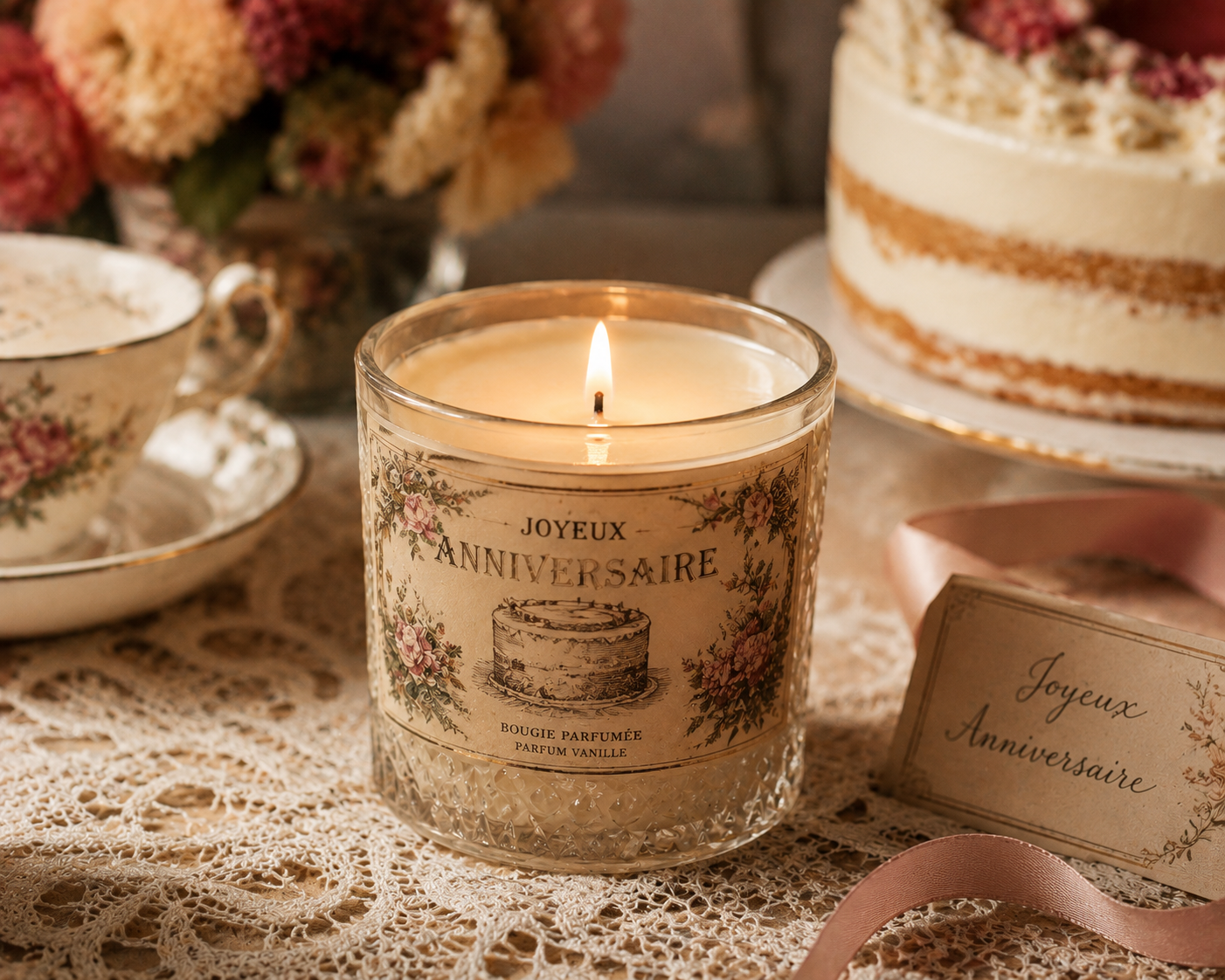 Bougie Vintage d’Anniversaire