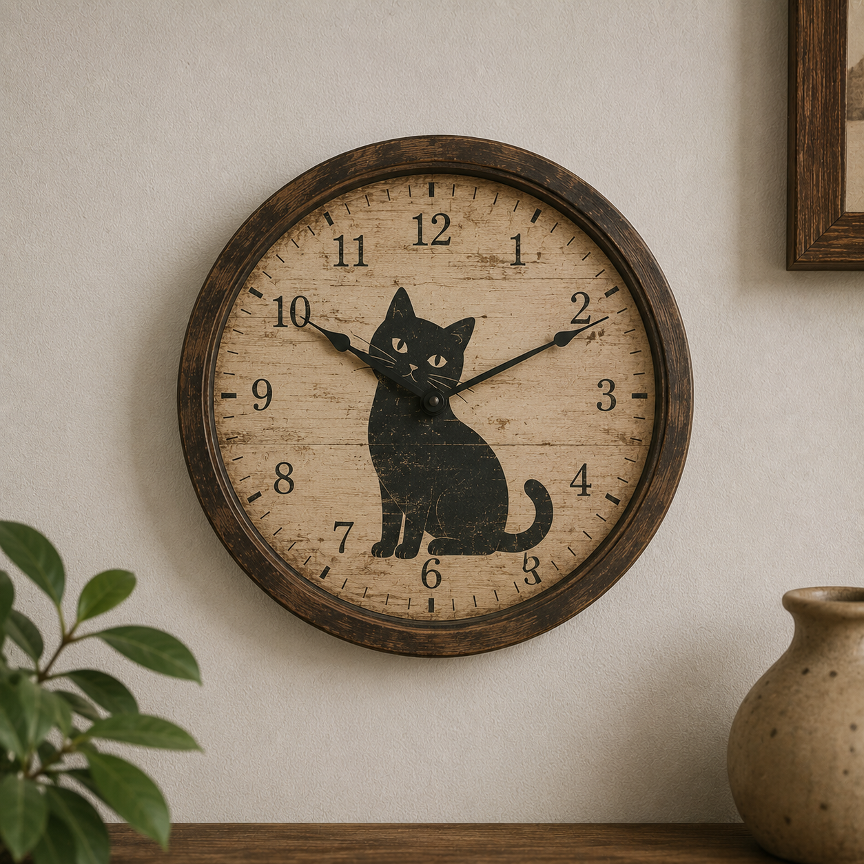Horloge Vintage Chat