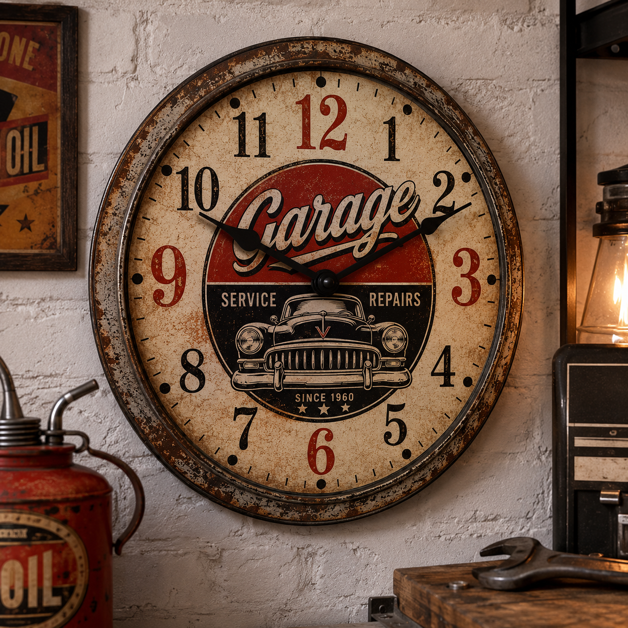 Horloge Vintage Garage