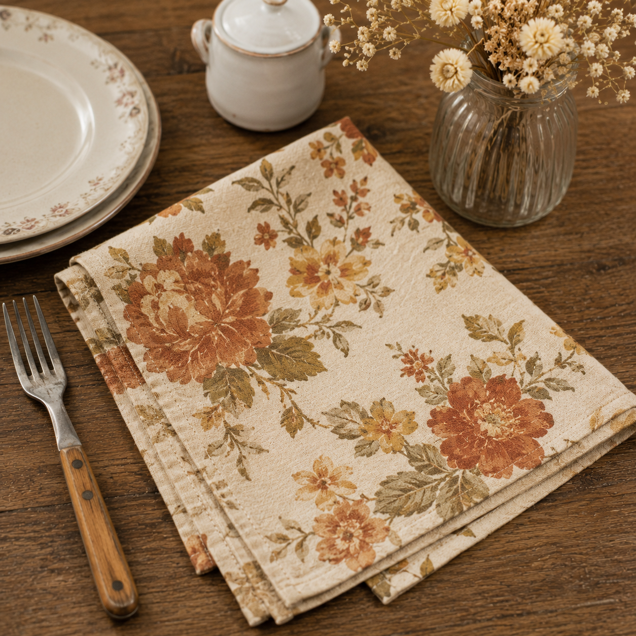 Serviette de Table Vintage en Tissu