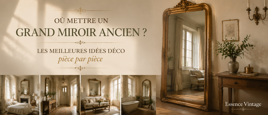 Où mettre un grand miroir ancien ? Les meilleures idées déco pièce par pièce