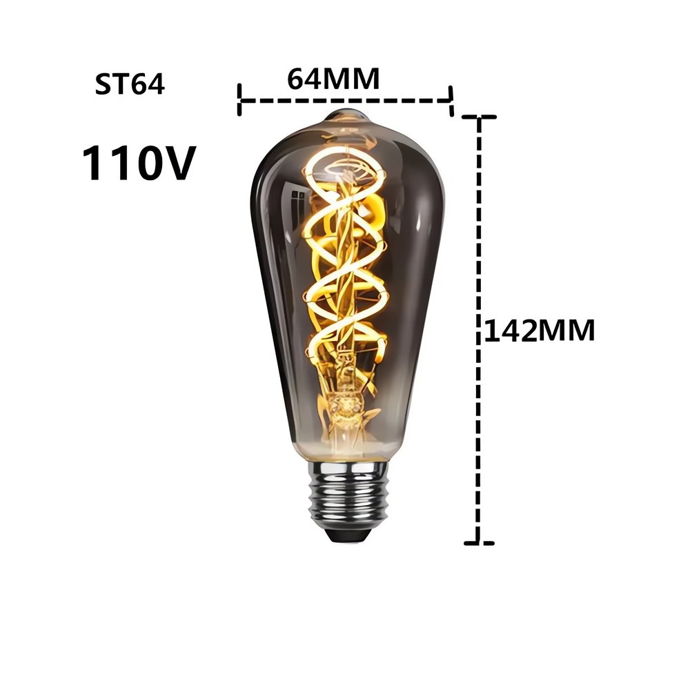 Ampoule Vintage Noir Filament Spirale