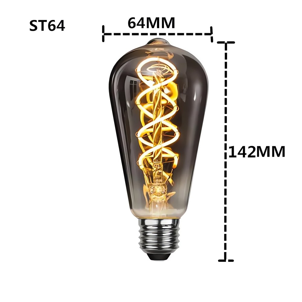 Ampoule Vintage Noir Filament Spirale