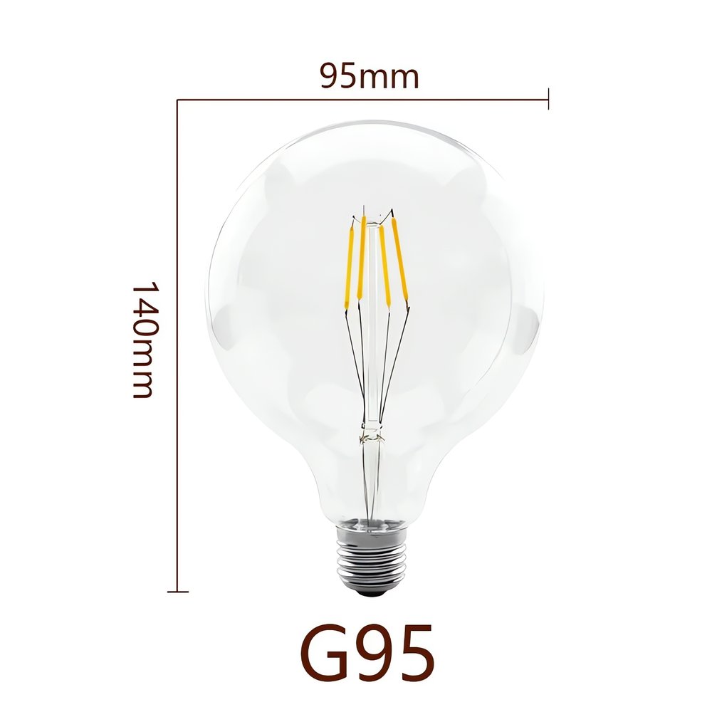 Ampoule Vintage Ronde Transparente Grille