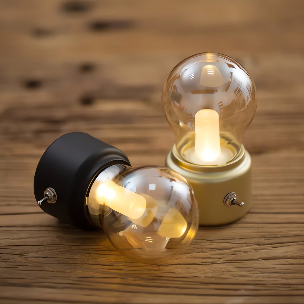 Ampoule Vintage Sans Fil Bois