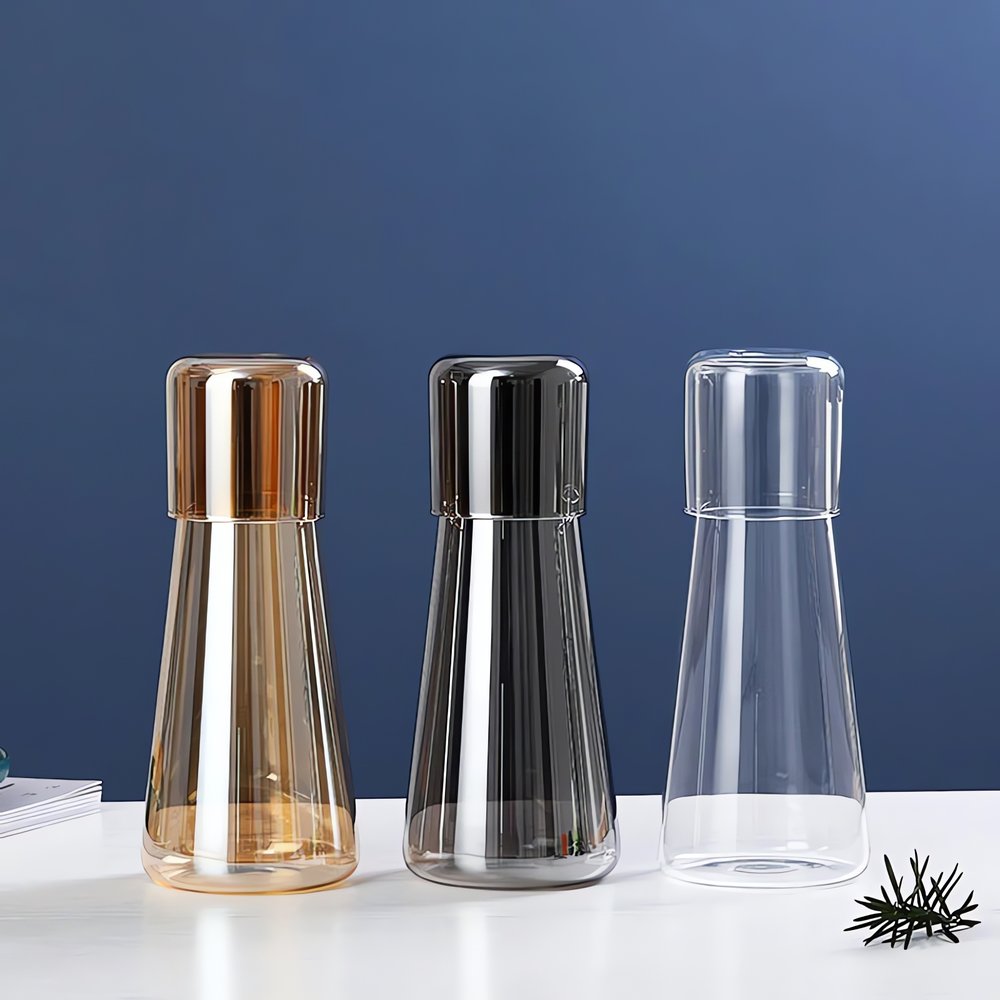 Carafe De Chevet Vintage Chrome Élégant Curvé