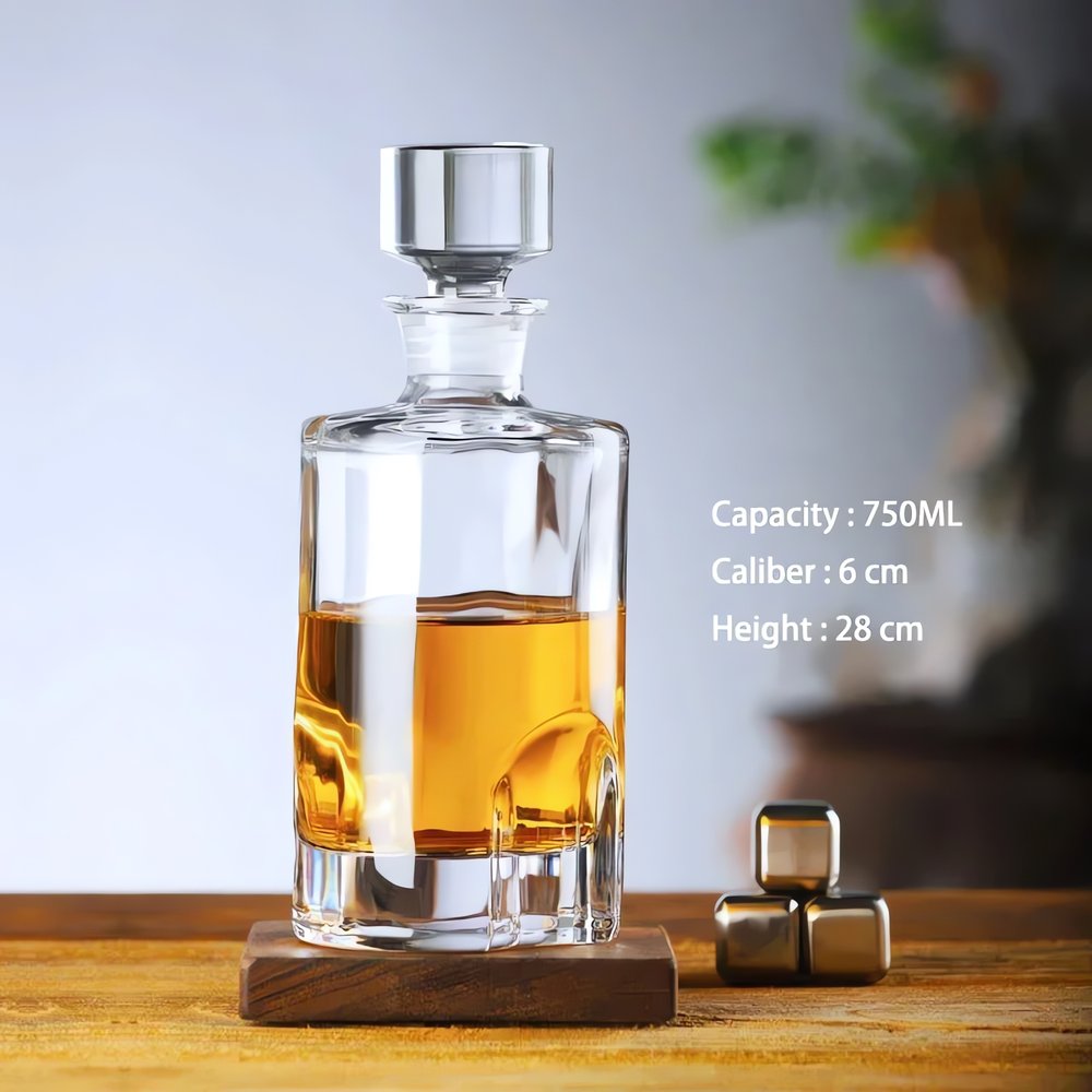 Carafe Liqueur Vintage Bois Cube