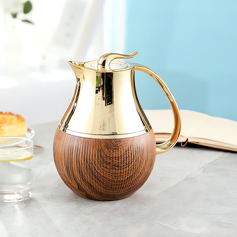Carafe Thermos Vintage Bois Doré