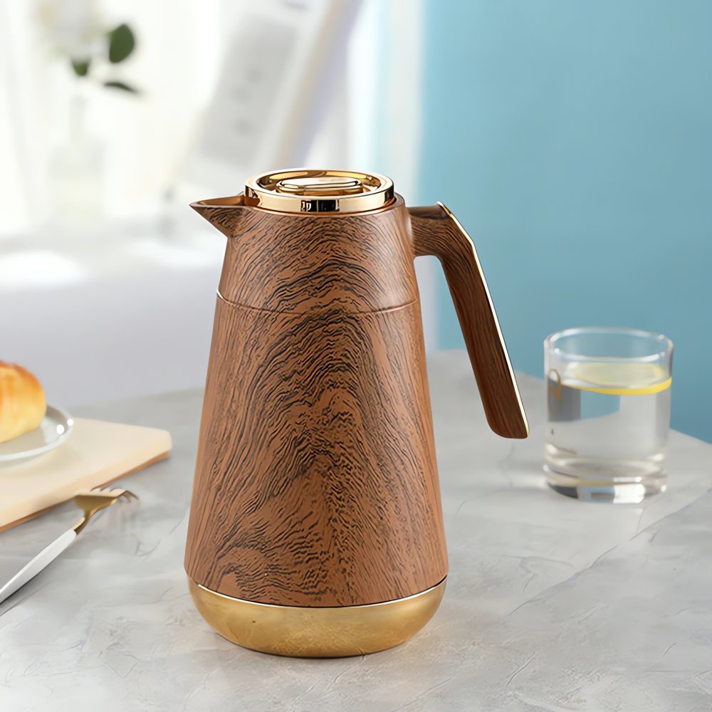 Carafe Thermos Vintage Bois Élégante