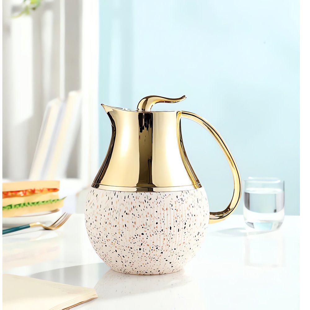 Carafe Thermos Vintage Peinte Or