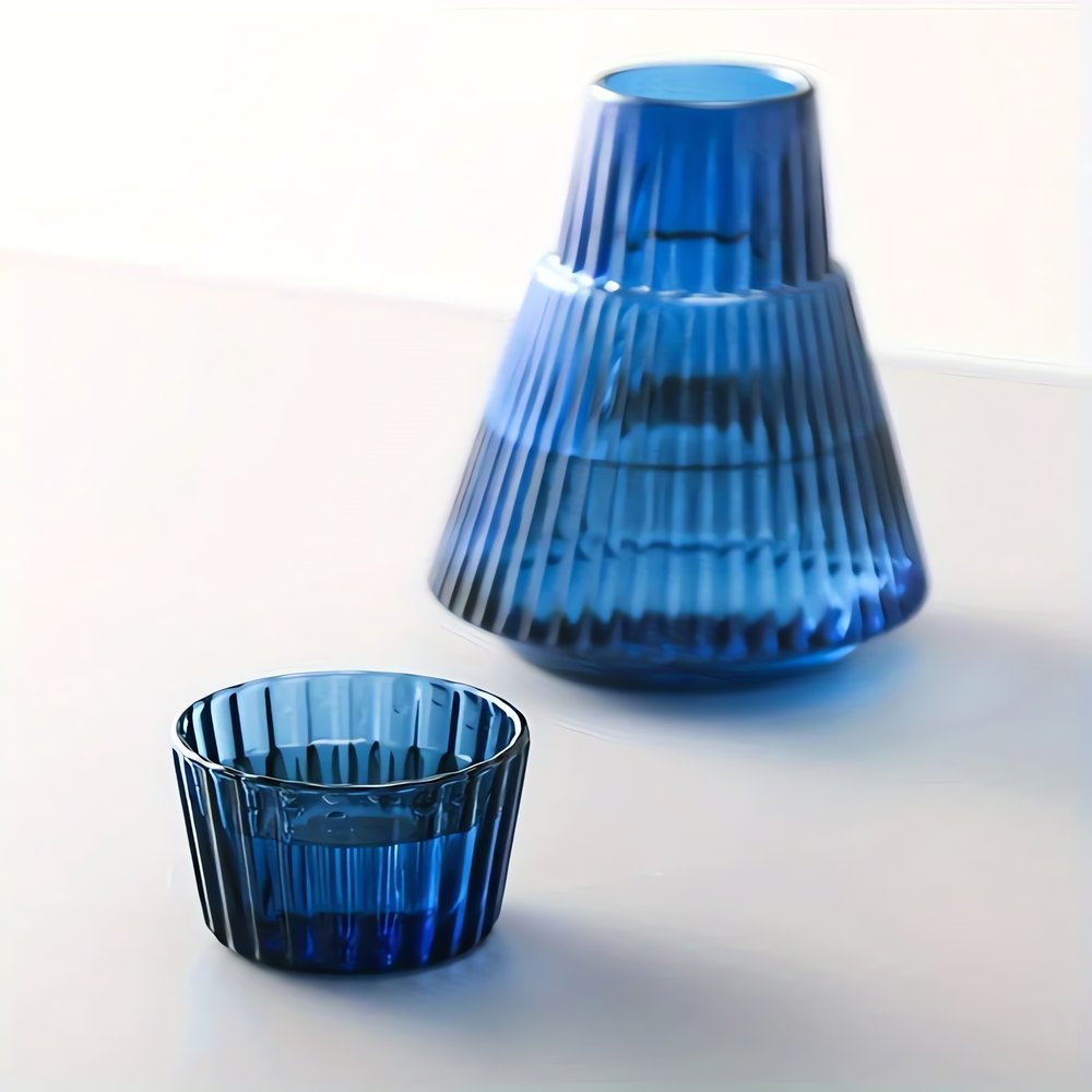 Carafe Vintage Année 70 Bleue Simple Élégante