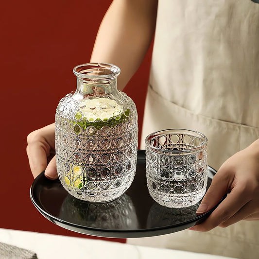 Carafe Vintage De Nuit Transparent Nappé Retro