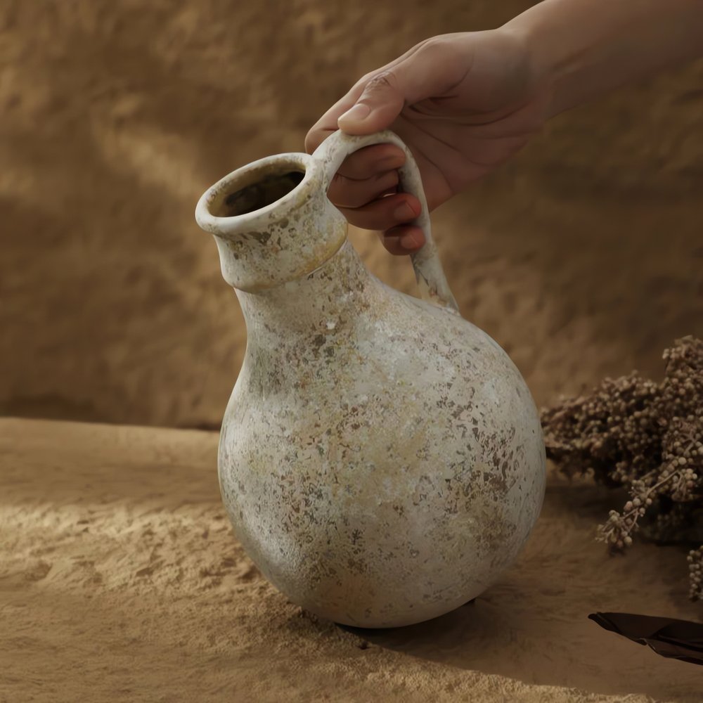Carafe Vintage En Céramique Rustique