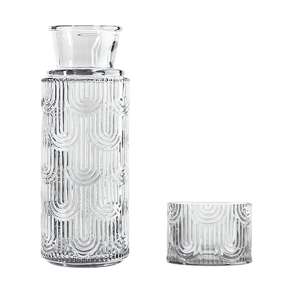 Carafe Vintage En Verre Set Transparent Geometrique