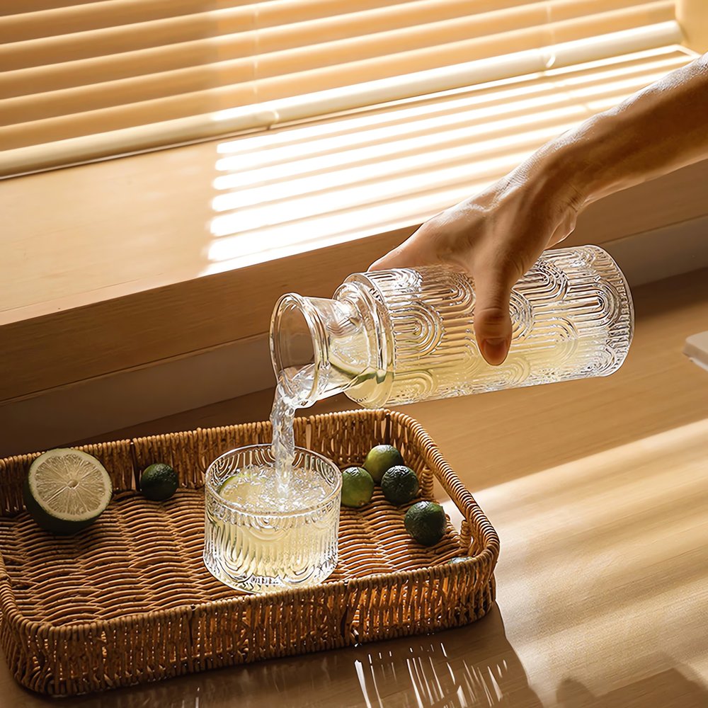 Carafe Vintage En Verre Verse Eau Citron