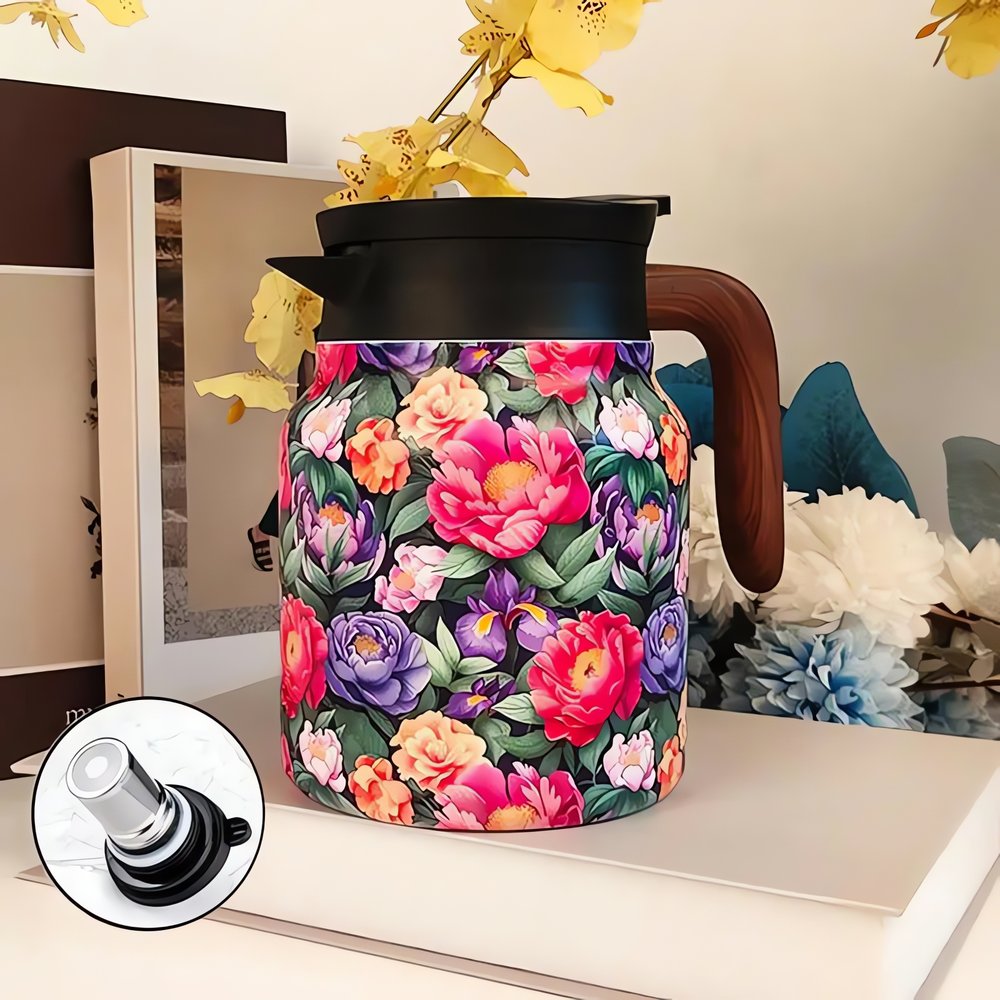 Carafe Vintage Motif Fleurs Éclatantes