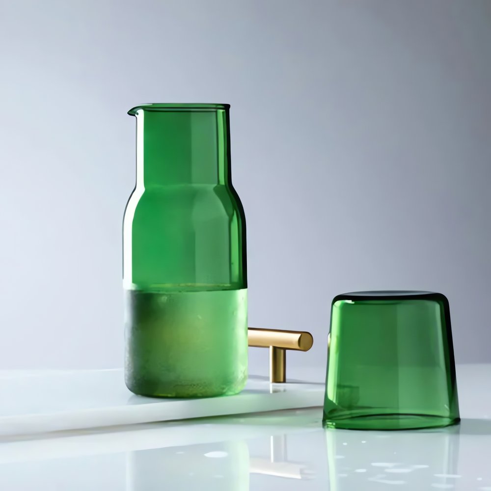 Carafe Vintage Verte Translucide