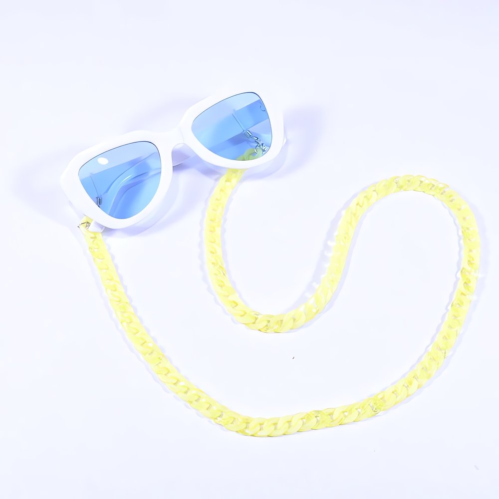Chaîne Pour Lunette Vintage Blanche Jaune