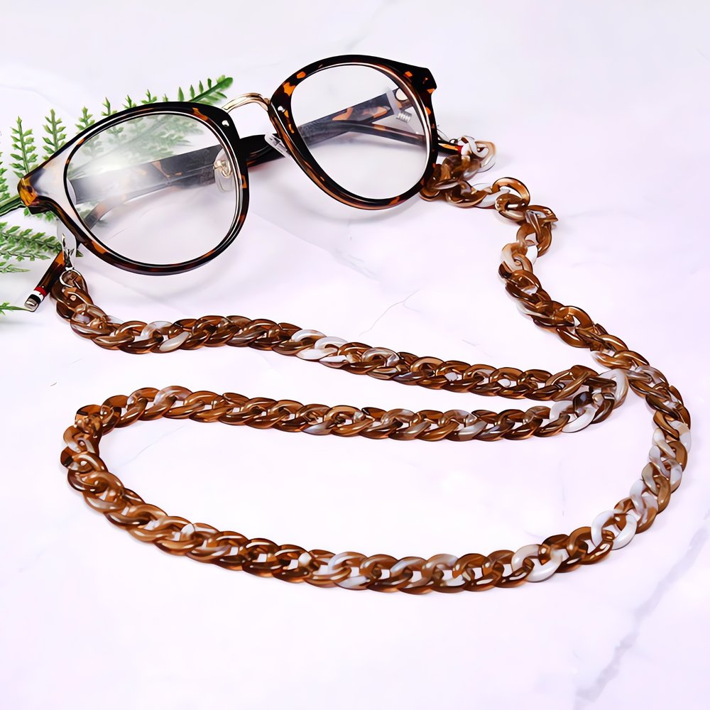 Chaîne Pour Lunette Vintage Brun Clair