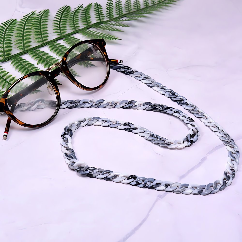 Chaîne Pour Lunette Vintage Gris Blanc