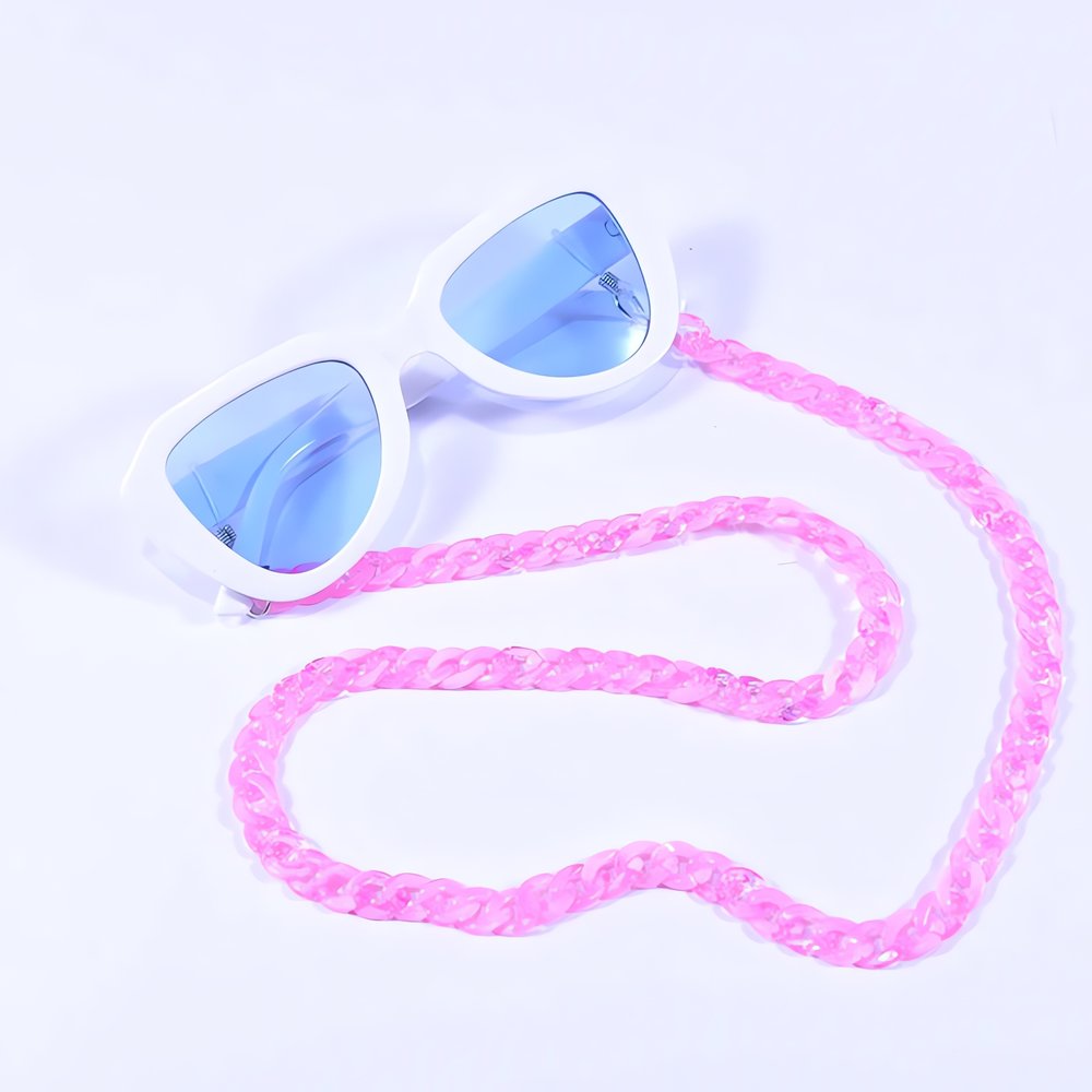Chaîne Pour Lunette Vintage Rose Transparent