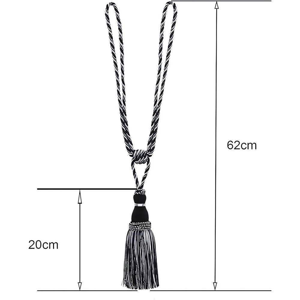 Embrasse De Rideaux Vintage Corde Noire