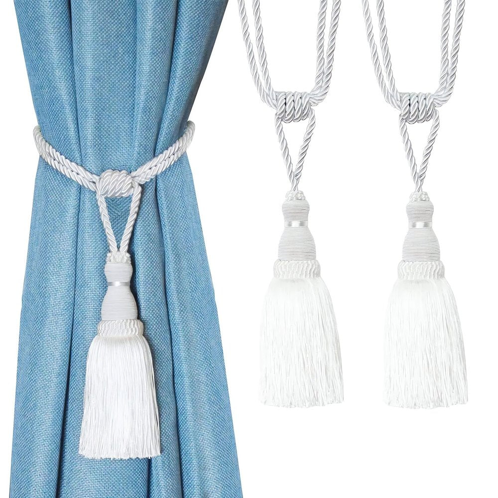 Embrasse De Rideaux Vintage Torsadée Blanc Tassel