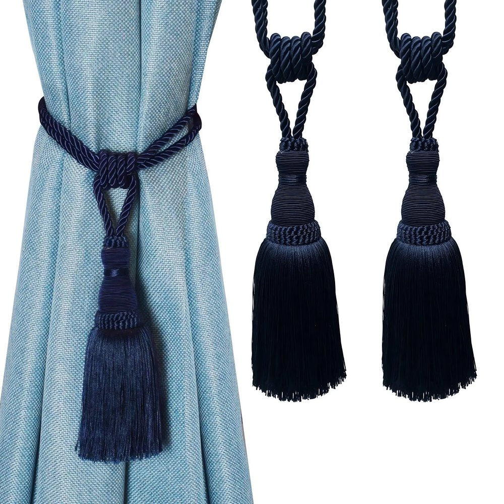 Embrasse De Rideaux Vintage Torsadée Bleu Tassel